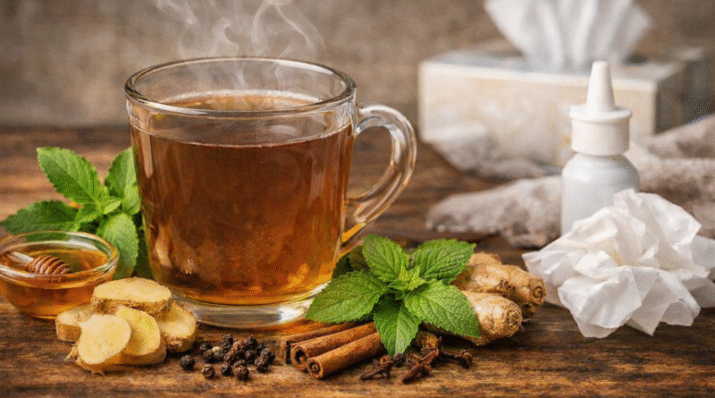 Effective Herbal Decoction for Cold and Flu Homemade Herbal Drink for Cold and Runny Nose Natural Remedy: Herbal Decoction for Cold Relief Best Ayurvedic Kadha for Cold and Cough