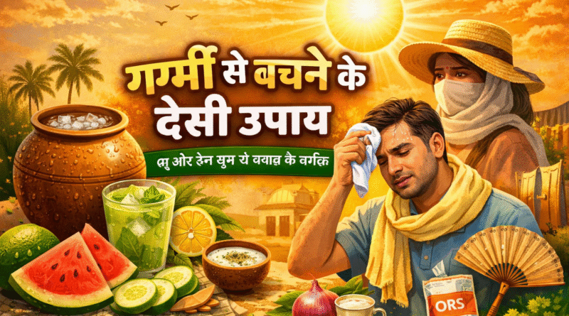 garmi se bachne ke upay, garmi se bachne ke desi upay, loo se bachne ke tarike, heat stroke treatment in hindi, garmi me kya khaye, dehydration se bachav, summer health tips in hindi, ayurvedic summer tips, garmi ka ilaj gharelu nuskhe