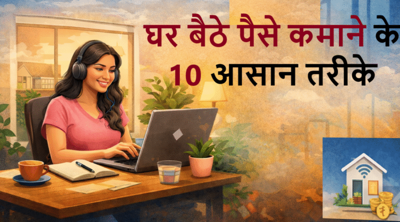 घर बैठे पैसे कमाने के 15 आसान तरीके (Work From Home Ideas 2026) – बिना निवेश शुरू करें